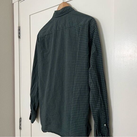J Crew Shirt Mens Medium Green Blue Button Down Checkered Classic Cotton Preppy - Picture 7 of 13